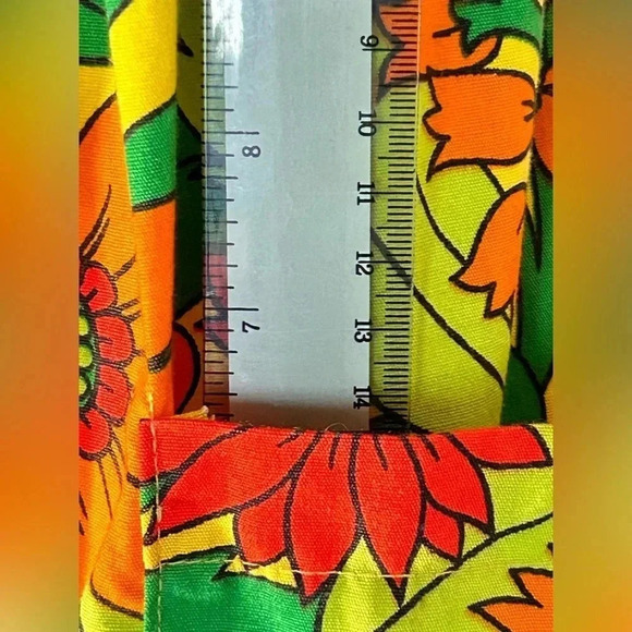 Floral true tie wrap maxi skirt ruffle detail with pockets, grommet one size - Picture 5 of 7